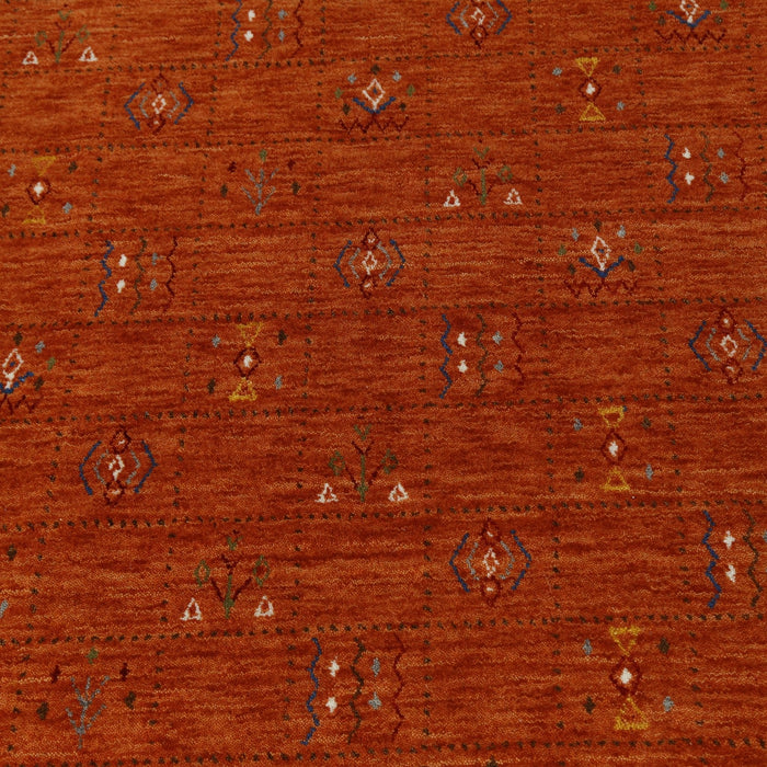 Orange Tribal Center Medallion Hand Loomed Wool Area Rug