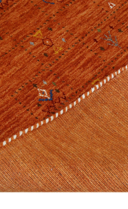 Orange Tribal Center Medallion Hand Loomed Wool Area Rug