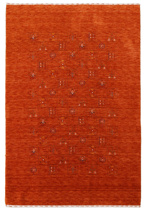 Orange Tribal Center Medallion Hand Loomed Wool Area Rug