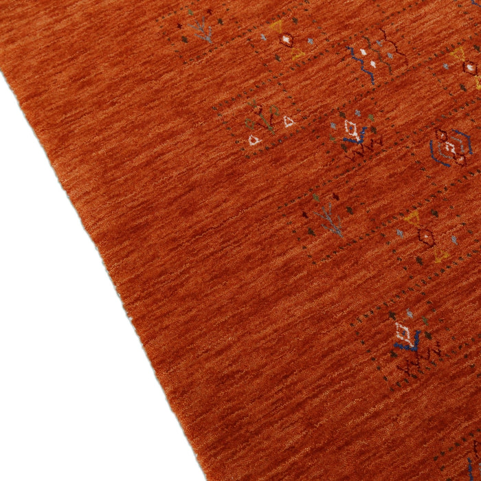 Orange Tribal Center Medallion Hand Loomed Wool Area Rug