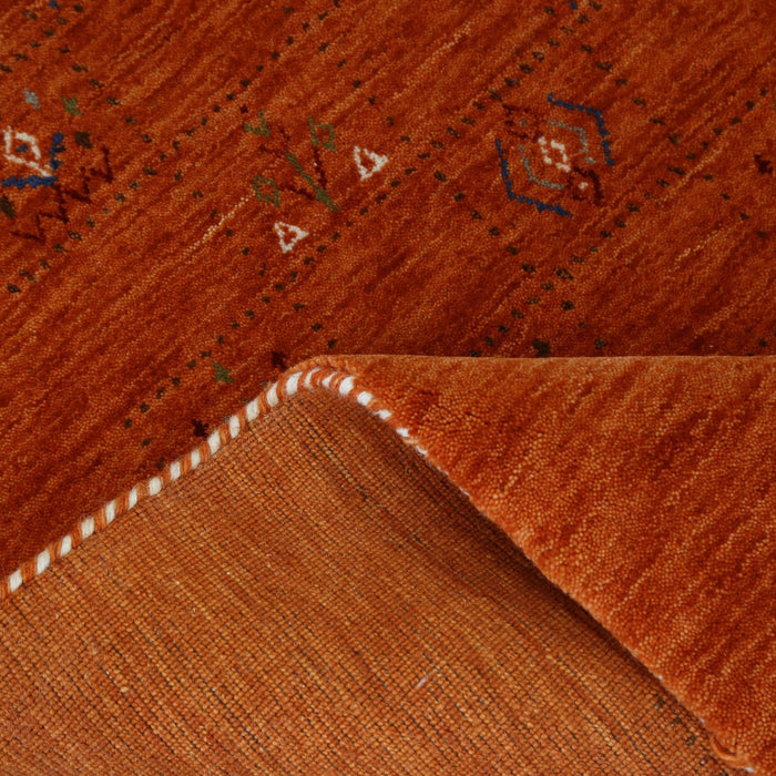 Orange Tribal Center Medallion Hand Loomed Wool Area Rug