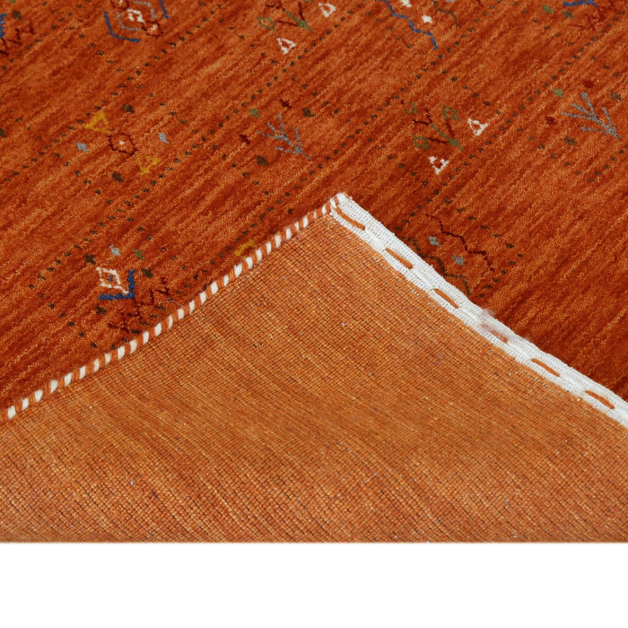 Orange Tribal Center Medallion Hand Loomed Wool Area Rug