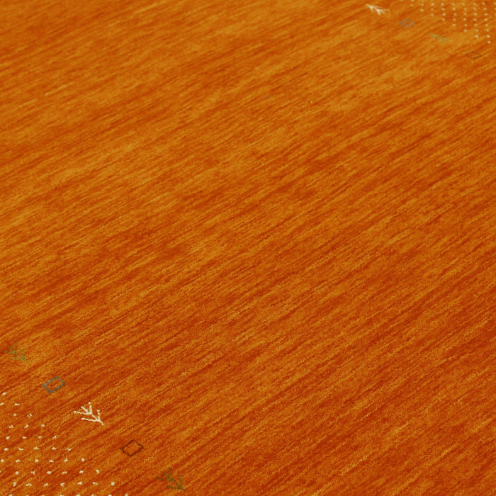 Orange Tribal Gabbeh Border Design Hand Loomed Wool Area Rug