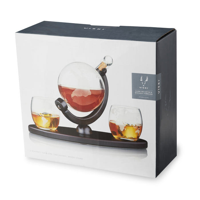 Globe Decanter and Whiskey Tumbler Set