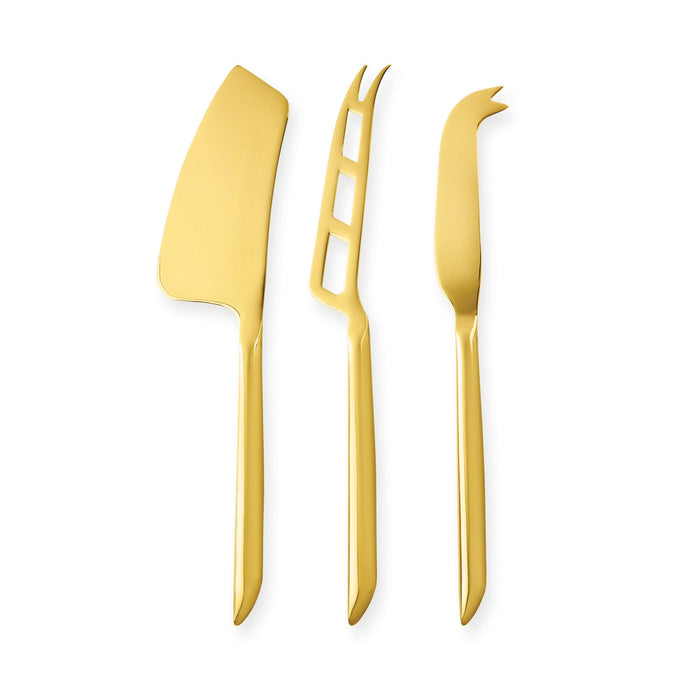 Cheese Knives in Gold Set of 3