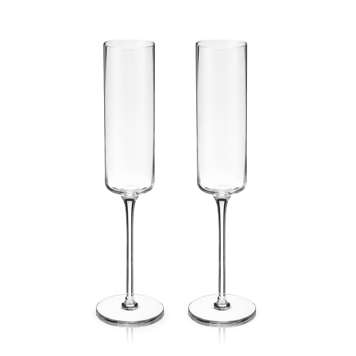 Laurel Crystal Champagne Flutes Set of 2