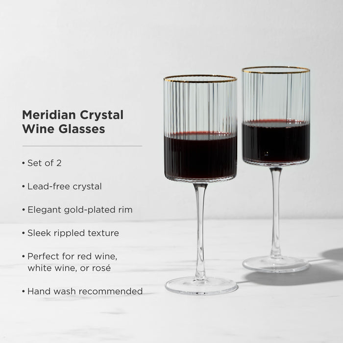 Meridian Crystal Wine Glasses Set of 2