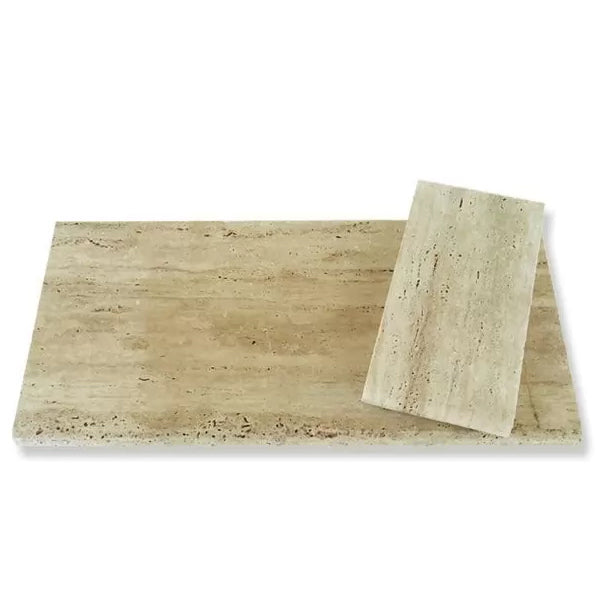 Patara Beige Vein-cut 12"x24" Tumbled Travertine Pool Coping - Belair Collection