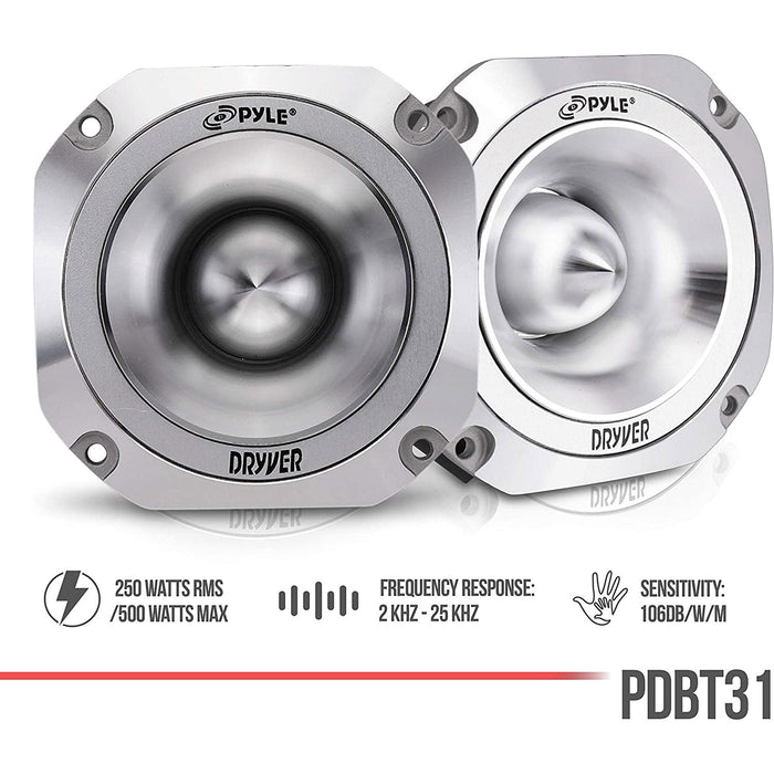 Pyle PDBT31 1.5" 500 Watt 4-Ohm Heavy Duty Titanium Super Car Audio Tweeter