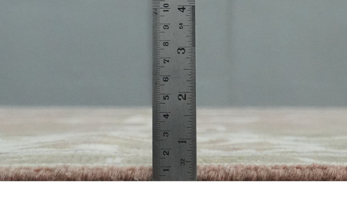 Peach, Ivory and Olive Hand knotted 8x10 and 9x12 Oriental Oushak Traditional Wool Area Rug, Kids, Living Room and Bedroom Rug