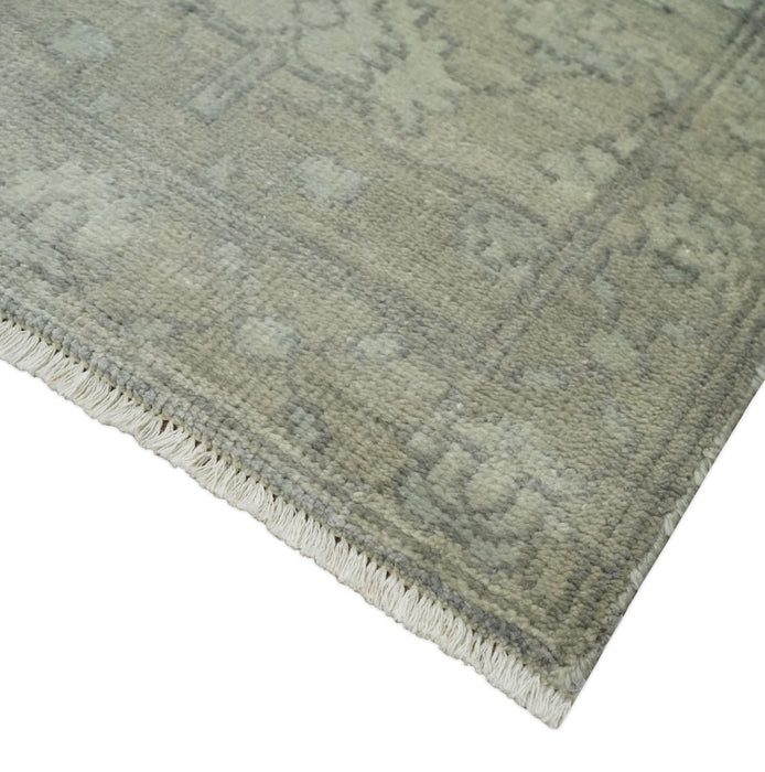 Persian Oushak 2x3 Hand Knotted Beige and Gray Traditional Wool Rug | N5423