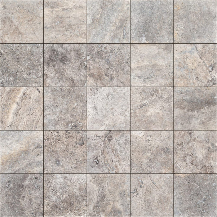 Pewter Travertine Honed and Filled Floor and Wall Tile - Livfloors Collection