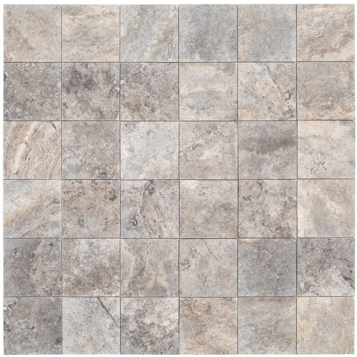 Pewter Travertine Honed and Filled Floor and Wall Tile - Livfloors Collection