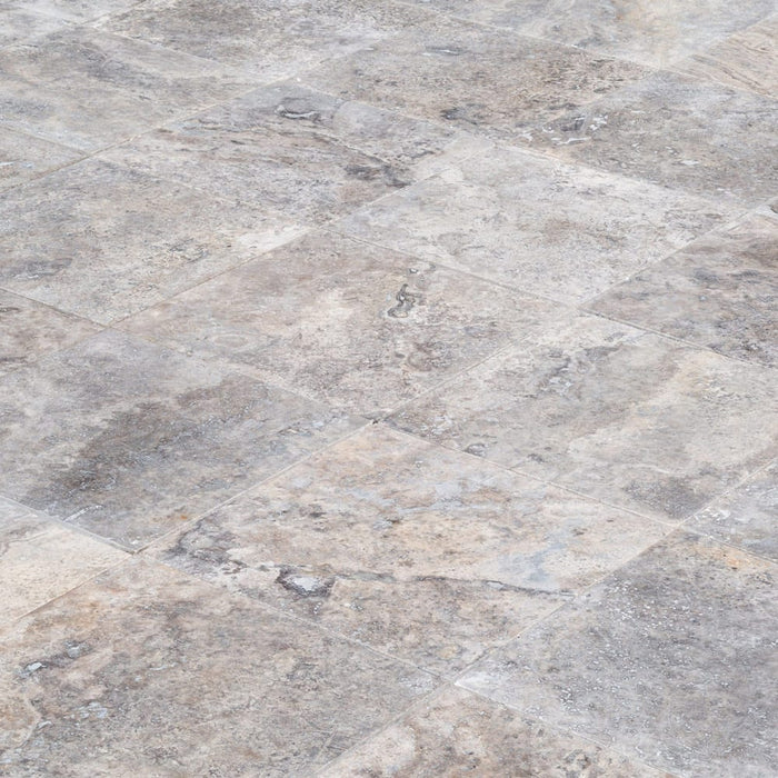 Pewter Travertine Honed and Filled Floor and Wall Tile - Livfloors Collection