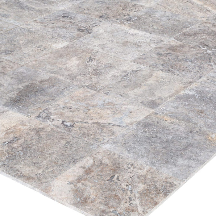 Pewter Travertine Honed and Filled Floor and Wall Tile - Livfloors Collection