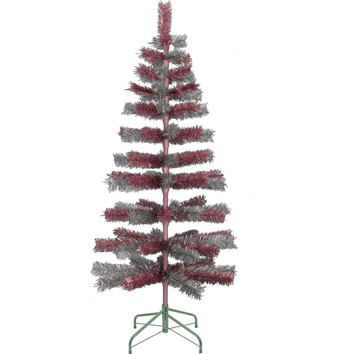 Pink & Silver Mixed Tinsel Christmas Tree