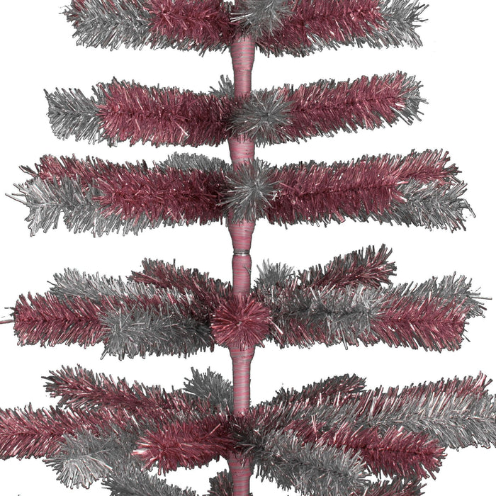 Pink & Silver Mixed Tinsel Christmas Tree