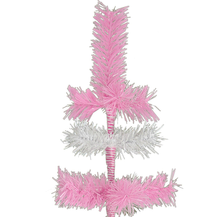 Pink & White Layered Tinsel Christmas Tree