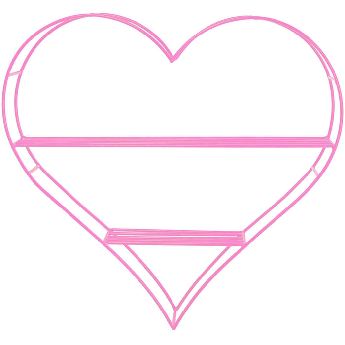 Heart-Shaped Floating Bookshelf – Baby Pink