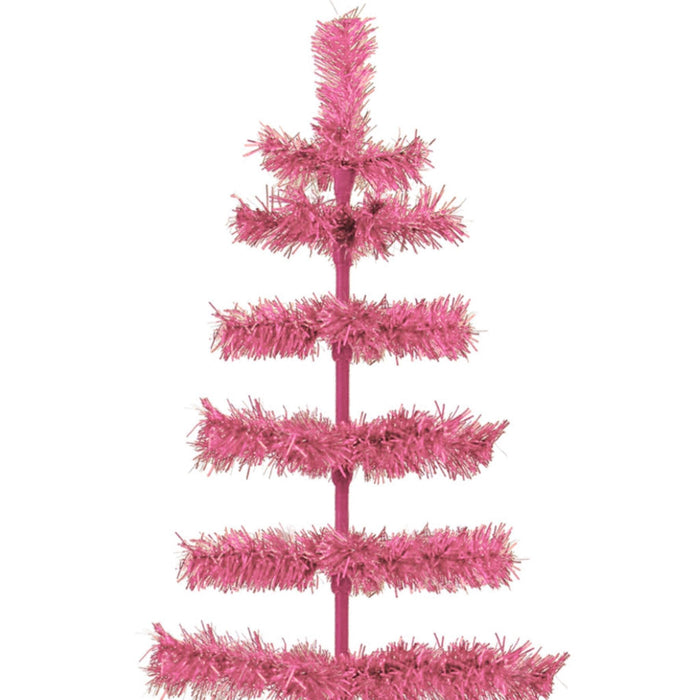 Pink Tinsel Christmas Tree