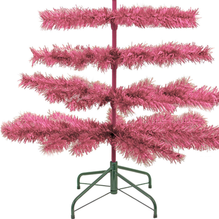 Pink Tinsel Christmas Tree