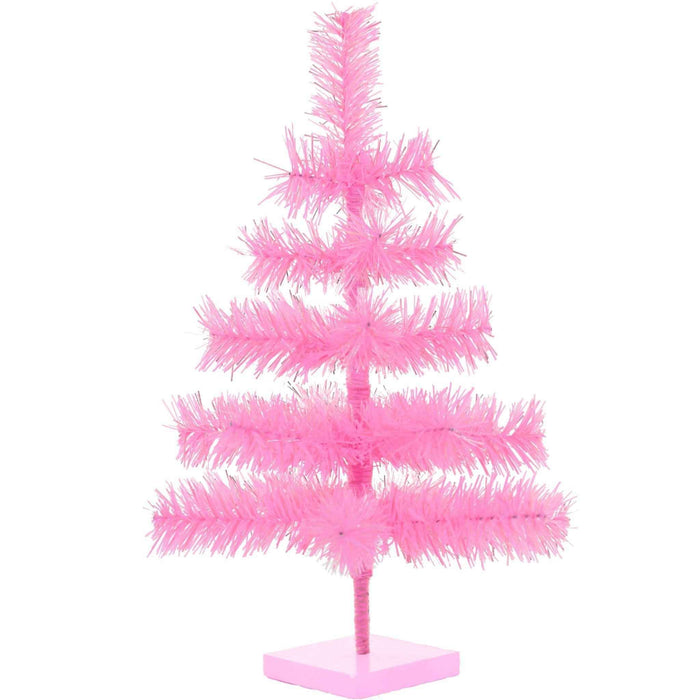 Pink Tinsel Christmas Tree