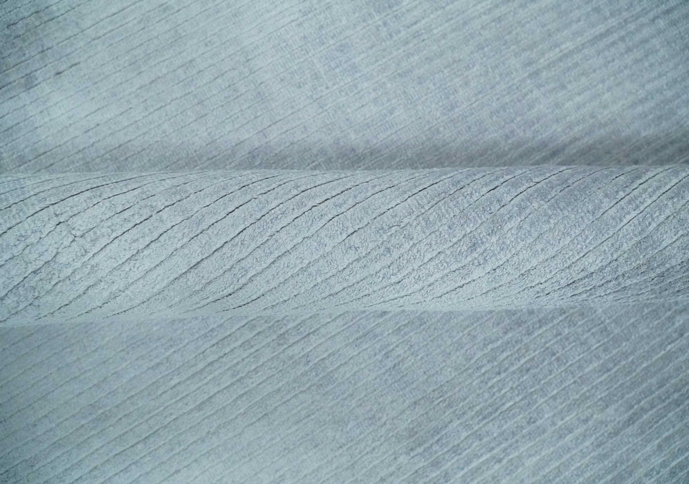 Plain Solid 8x10 Hand Loomed Silver Modern Minimalist Scandinavian Art Silk Rug