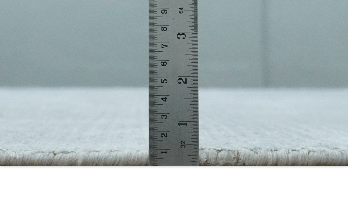 Plain Solid 8x10 Hand Loomed Silver Modern Minimalist Scandinavian Art Silk Rug