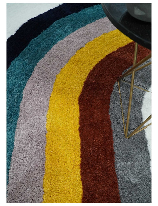 Plush Rainbow Kids, Nursery and Playroom Rug, 3x5, 4x6 and 5x7 Hand Woven Shag