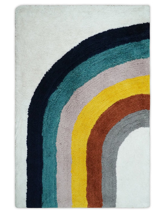 Plush Rainbow Kids, Nursery and Playroom Rug, 3x5, 4x6 and 5x7 Hand Woven Shag