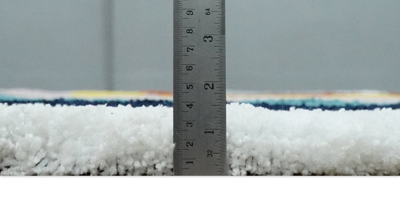 Plush Rainbow Kids, Nursery and Playroom Rug, 3x5, 4x6 and 5x7 Hand Woven Shag