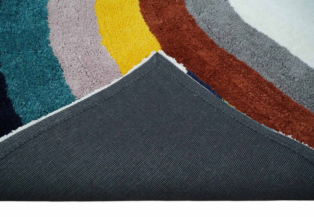 Plush Rainbow Kids, Nursery and Playroom Rug, 3x5, 4x6 and 5x7 Hand Woven Shag