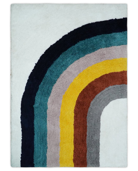 Plush Rainbow Kids, Nursery and Playroom Rug, 3x5, 4x6 and 5x7 Hand Woven Shag
