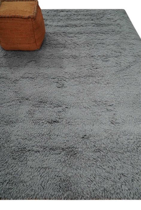 Plush Thick Beni Ourain Gray Moroccan Rug Made with fine new Zealand Custom Made Wool Area Rug