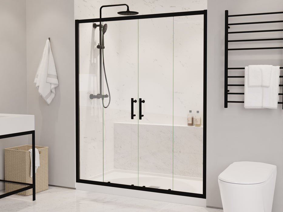 ANZZI Enchant 70-in. x 60.4-in. Framed Sliding Shower Door in Matte Black