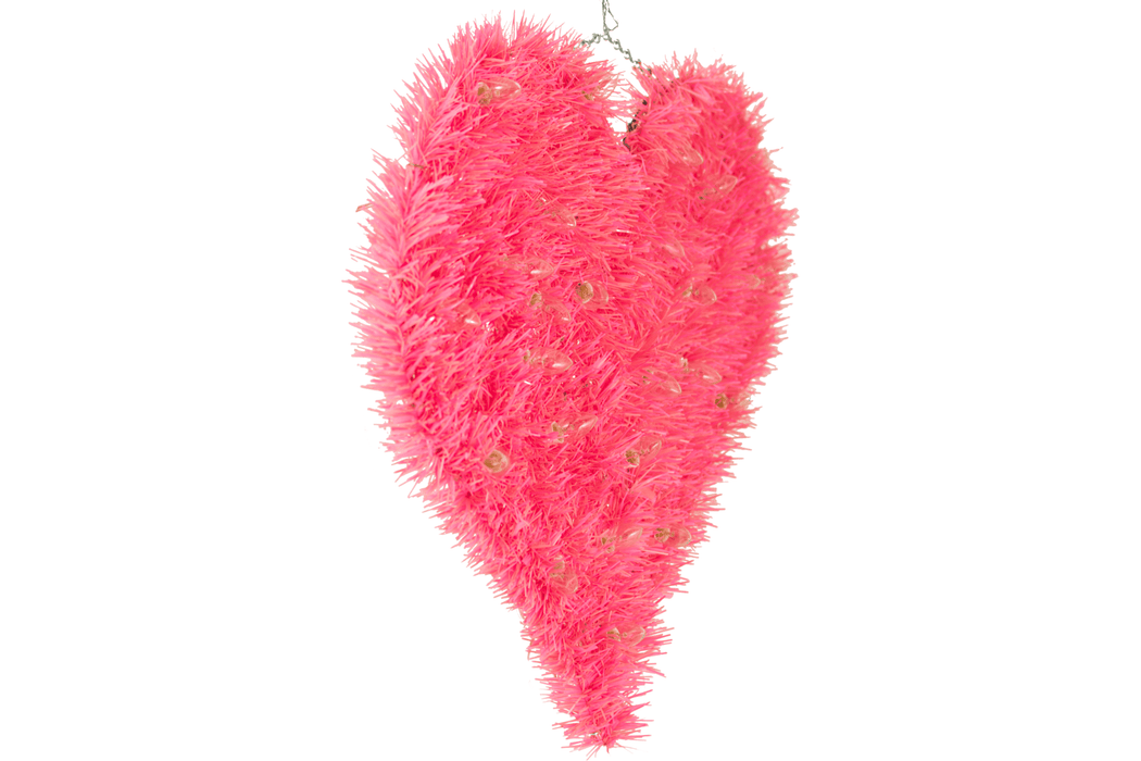 Pre-Lit Valentine's Day Tinsel Hearts with Lights