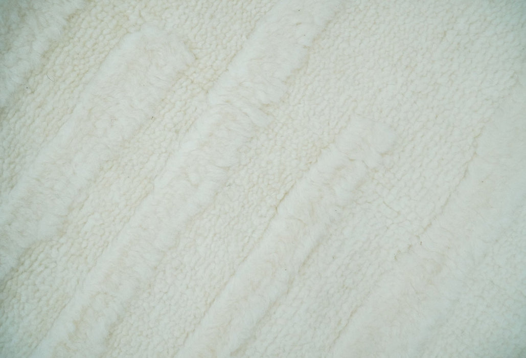 Premium 8x10 carved Texture Ivory hand knotted wool Area rug