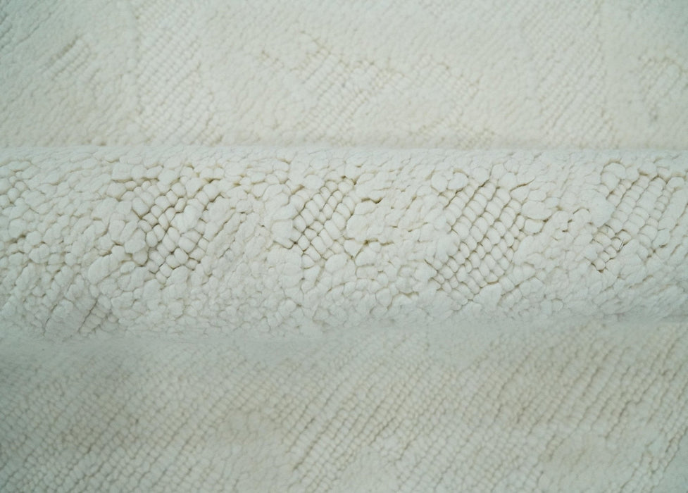 Premium 8x10 carved Texture Ivory Traditional hand knotted wool Area rug