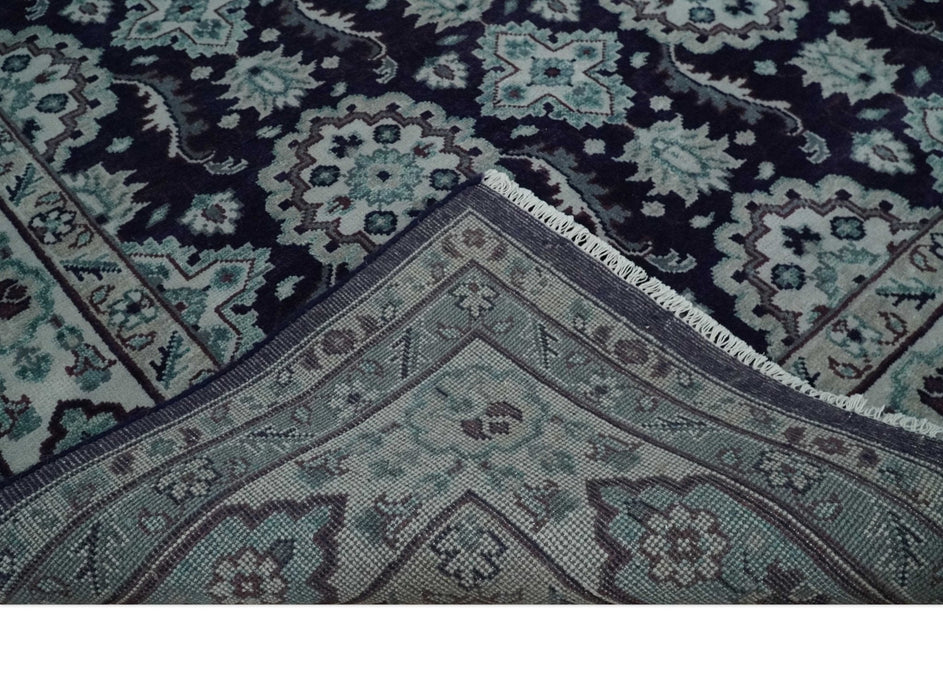 Premium Antique Style Silver, Gray and Black Hand knotted Traditional wool Area Rug