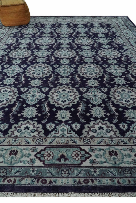 Premium Antique Style Silver, Gray and Black Hand knotted Traditional wool Area Rug