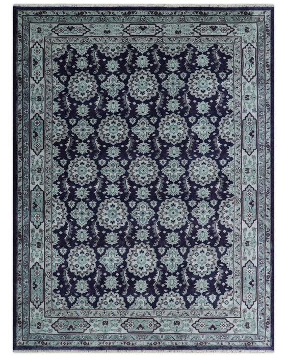 Premium Antique Style Silver, Gray and Black Hand knotted Traditional wool Area Rug