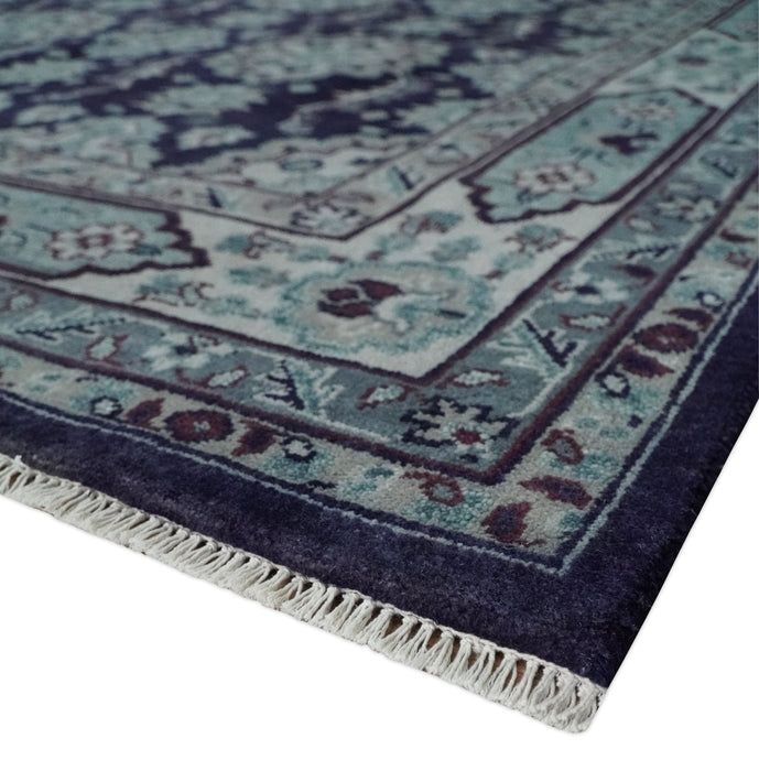Premium Antique Style Silver, Gray and Black Hand knotted Traditional wool Area Rug