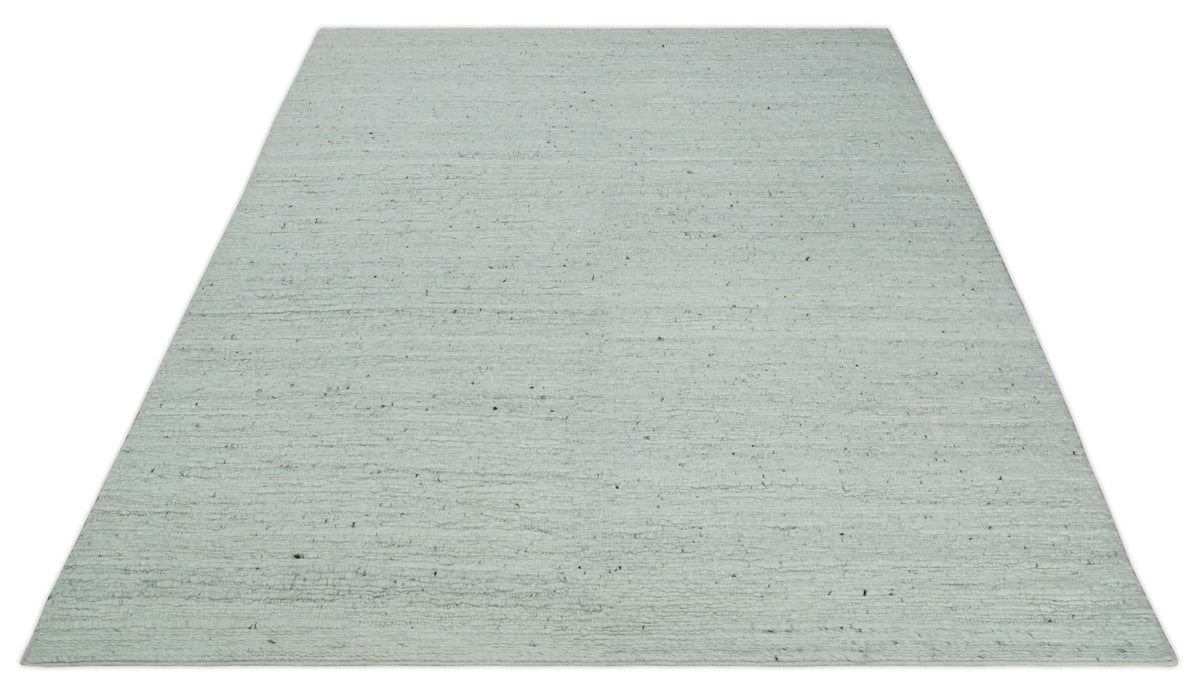 Premium Contemporary loop Pile Ivory Hand woven wool Area Rug