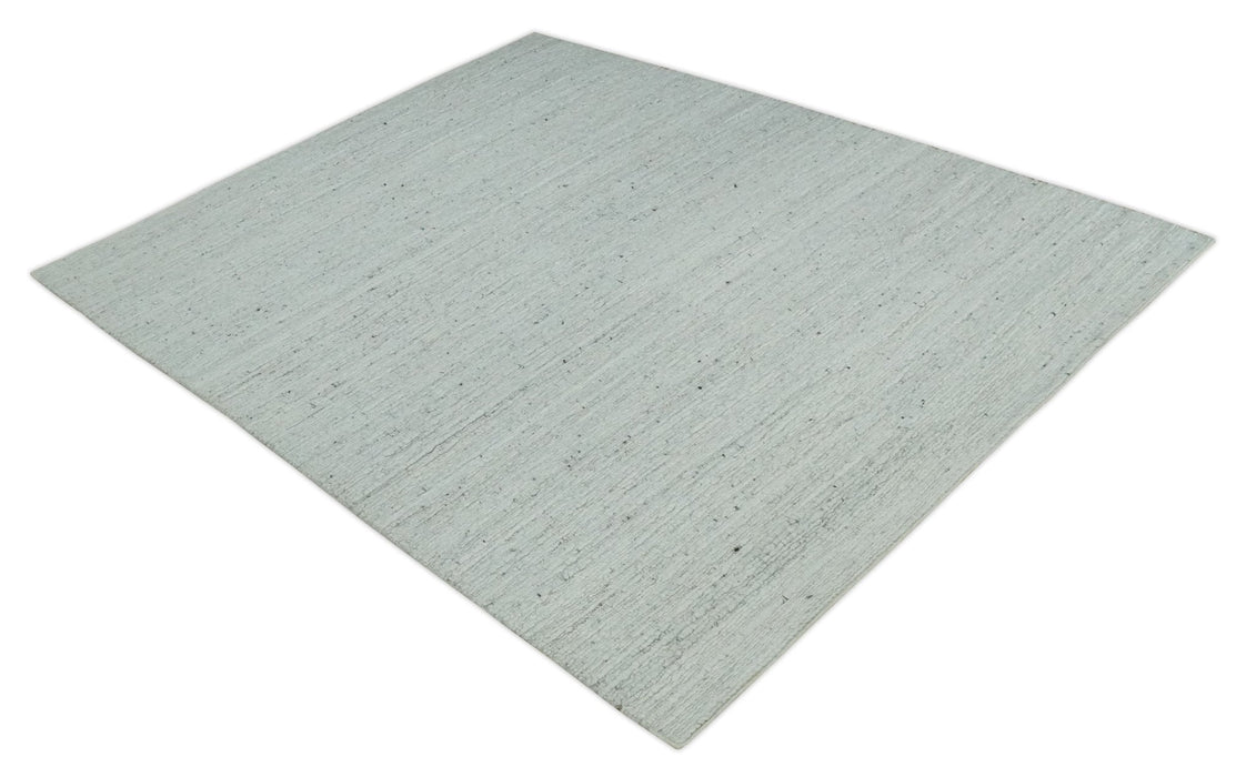Premium Contemporary loop Pile Ivory Hand woven wool Area Rug