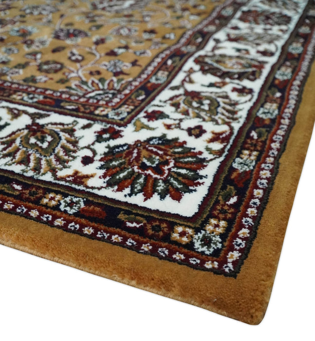 Premium Look 5x7 Rust, Ivory and Brown Traditional Floral Area Rug