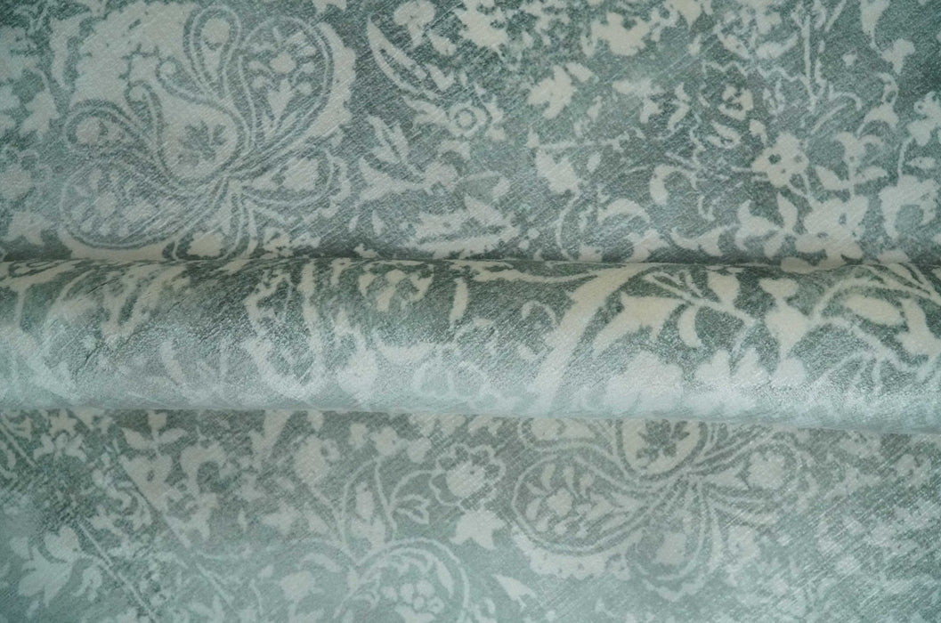 Premium look Floral Ivory and Green 5.6x8 Handloom Viscose Area Rug