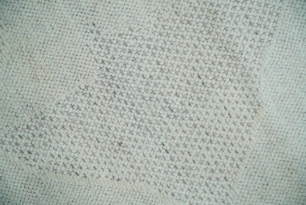 Premium look Solid Ivory Antique carved Design 9x12 Hand knotted wool Area Rug