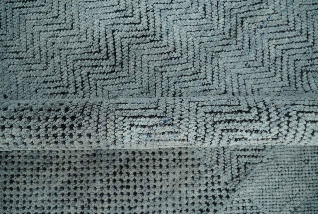 Premium Silver, gray and charcoal Contemporary Design 9x12 Hand knotted wool Area Rug