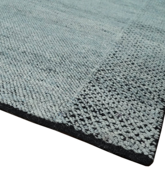 Premium Silver, gray and charcoal Contemporary Design 9x12 Hand knotted wool Area Rug