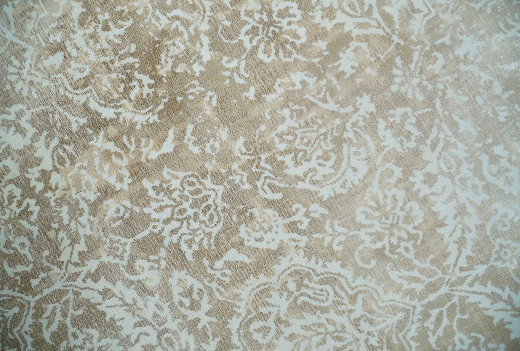 Premium Style Floral Traditional Ikat Large Design Camel and Ivory 5.6x7.9 Hand loom Viscose Area Rug